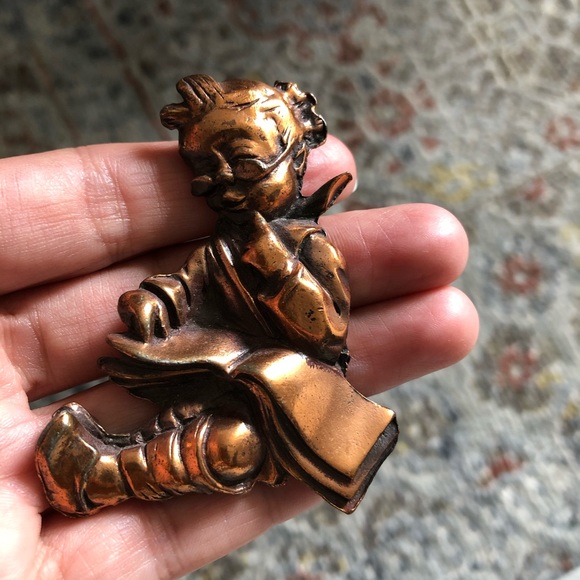 Vintage 30’s-40’s Copper Washed Brooch - Picture 2 of 6